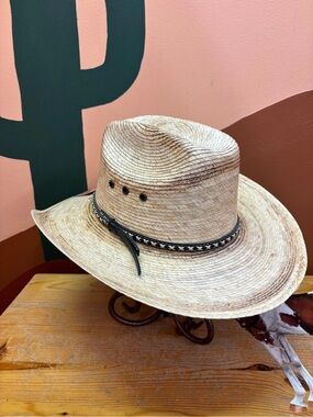 Texas Gold Mexican Palm Cowboy Black Braided Band